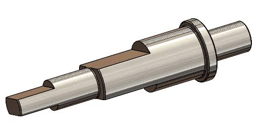 Machined shaft with flats